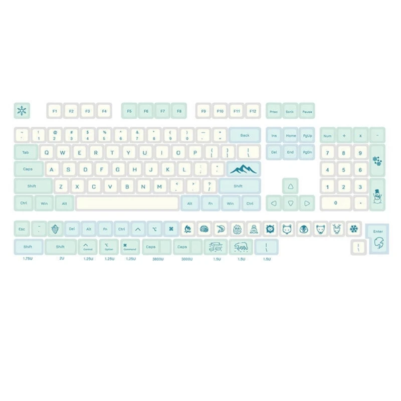 Колпачки для клавиш PBT сине-белые 125 профиль XDA тема айсберга сублимационная