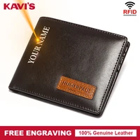 new rfid genuine leather men wallet purse small mini card holder portfolio portomonee male mini walet quality free engraving