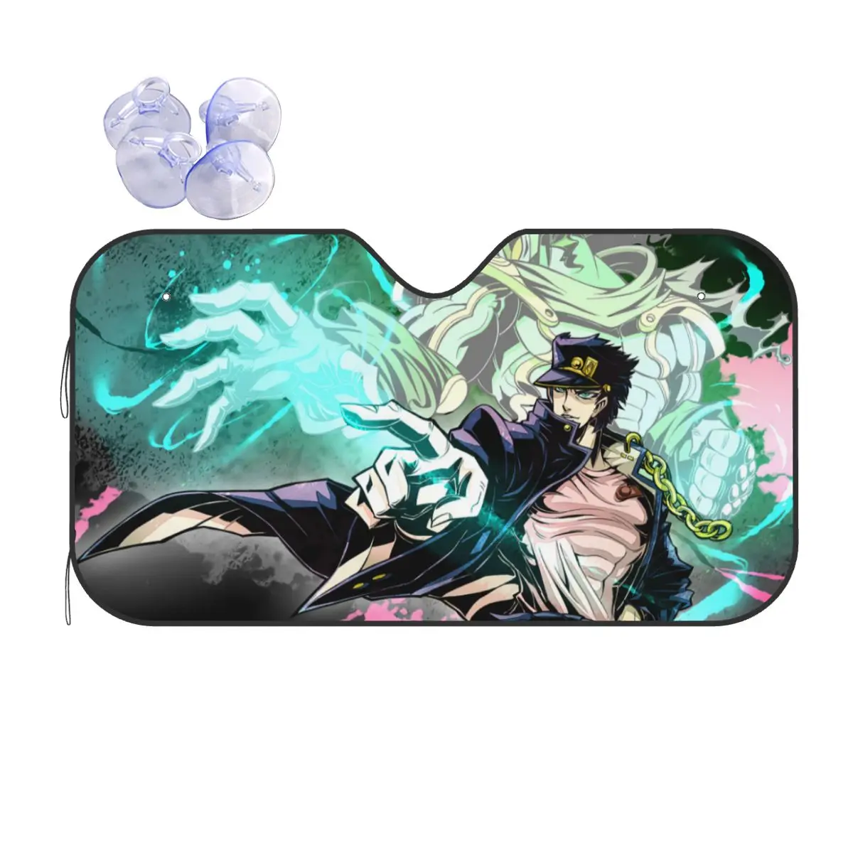 

Kujo Jotaro Windshield Sunshade Anime Jojo's Bizarre Adventure Car Front Window Visor Sun Visor Ice Shield Dust Protection