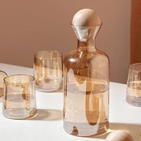 1 2l water kettle amber borosilicate glass tea pot 250ml water cup heat resistant glass bottle water pitcher beverage dispenser