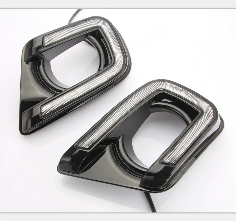 Светодиодный дневной светильник для Dodge путешествие Fiat Freemont 2014 2015 2016 желтый