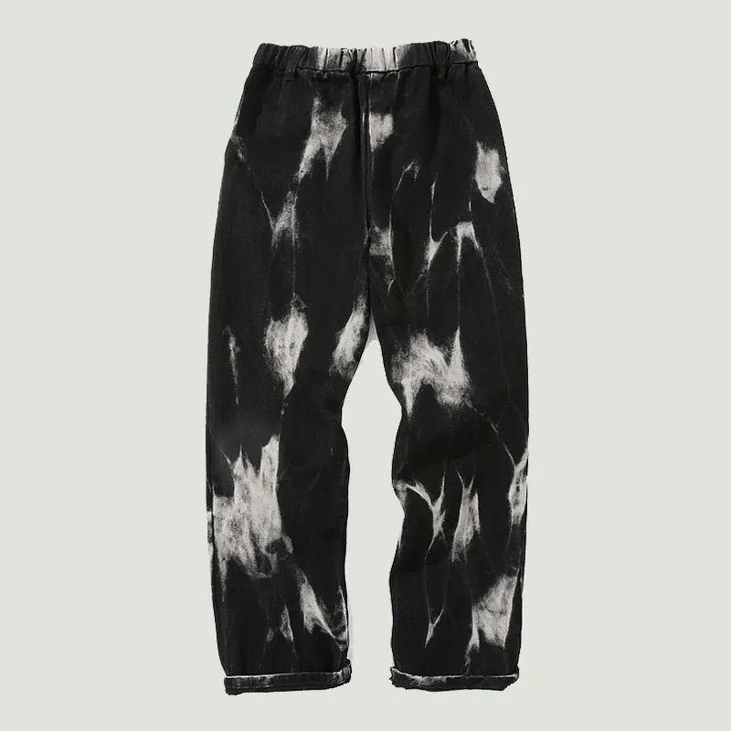 

Джинсы мужские мешковатые с принтом Tie Dye, прямые брюки из денима в стиле хип-хоп, оверсайз, с эластичным поясом, в стиле панк, весна-осень