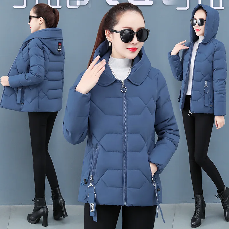 Women Parka Winter Warm Coat Short Down Jacket Korean Fashion Slim Fit Hooded Padded Jacket New