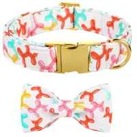personalized unique style paws birthday dog collar colorful dog collar with bow tie pet dog collar for large medium small dog