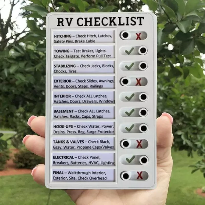

Portable RV Checklist Note Board Removable Reusable Camping Creative Notepad Checklist For Home RV Equipment Traveling L9D7
