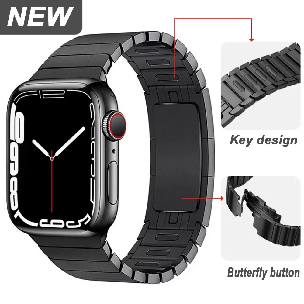 Metal strap For apple watch Band 49mm 45mm 41mm 40mm 44mm stainless steel link Bracelet For iwatch series 8 Ultra 7 SE 5 3 strap