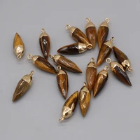 wholesale10pcs natural stone tiger eye rhombus pendant for jewelry makingdiy necklace earring accessories charm gift