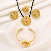 14k gold plated moroccan turkish dubai jewelry necklace earrings pendant bracelet bangles indian set