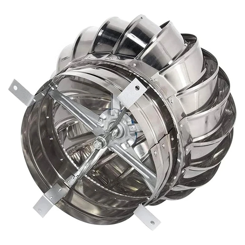 Roof Wind Stainless Steel Turbine Ventilator Vents Turbines Cap Vent Air Flow No Consumption Easy To Install
