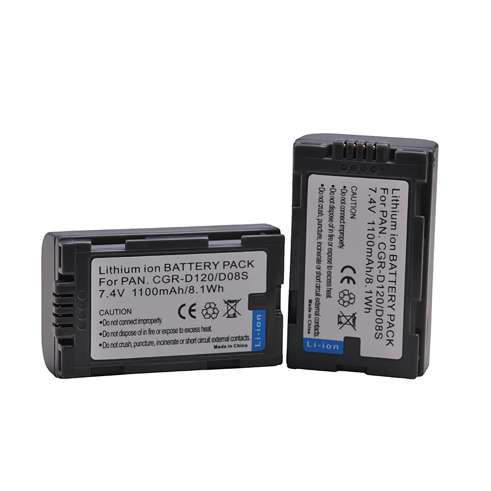 AsperX 2pc 1100mAh CGR-D120 CGR D120 CGR-D08S D08S CGRD120 литий-ионная батарея для Panasonic CGA-D54 NVDA1B AG-DVC15