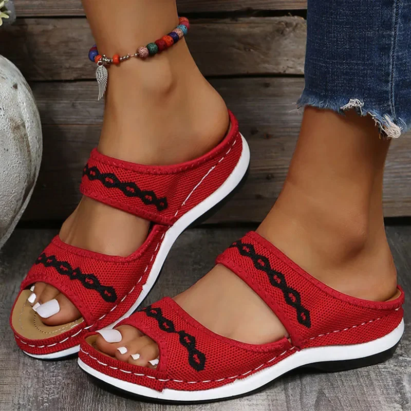 

Women Sandals Breathable Mesh Summer Shoes For Women Low Heels Sandalias Mujer Beach Slippers Sandals Summer Footwear Female