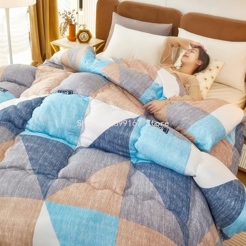 

Winter Quilt Thicken Warm Bed Blanket Double Bed Cover Soft Comforter Home Nordic Quilts with Filling Thicken Warm Quilt