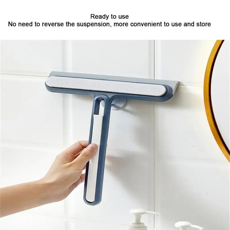 

With Handle Portable Glass Wiper Four-in-one Shower Squeegee Cleaner Wet And Dry Household Sponge Screen Cleaning Brush Widened