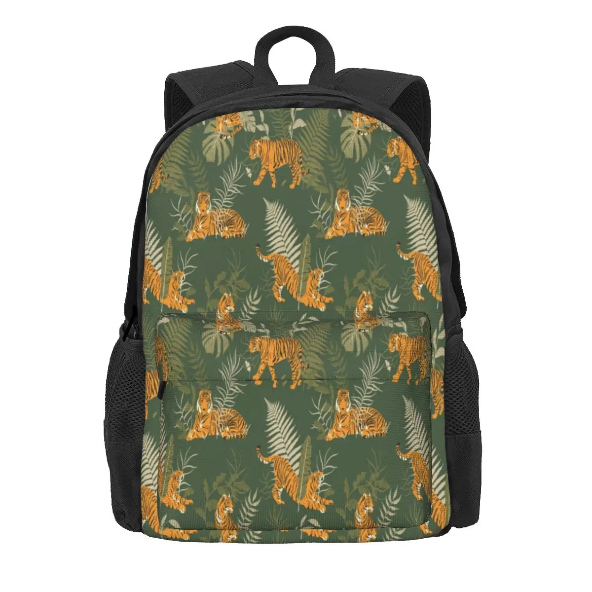 

Tiger In The Jungle Women Backpack Children School Bag Tiger Predator Rucksack Boys Girls Large Capacity Travel Shoulder Bag