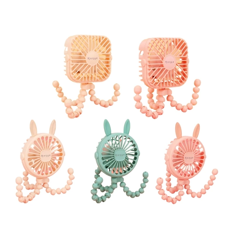 

D0AB летний вентилятор для детской коляски, общежития, портативный вентилятор для детской кровати с USB-зарядкой