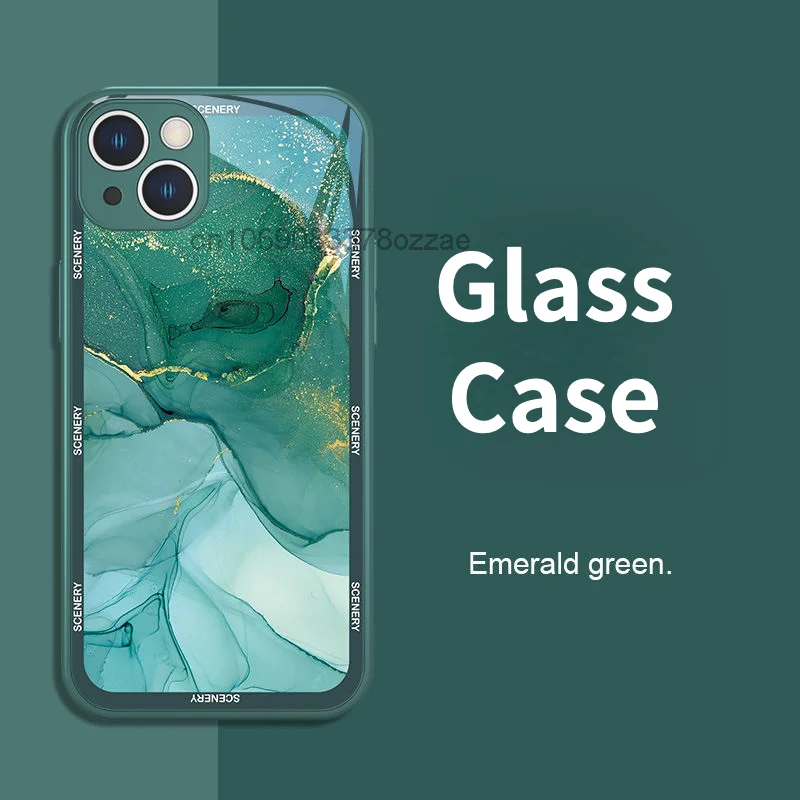 

Painting Flow Glass Case For IPhone 13 Case Glass Marble Premium For Apple 14 Case New Xs Premium Case 11/12pro 7 8 SE 6S 8PLUS