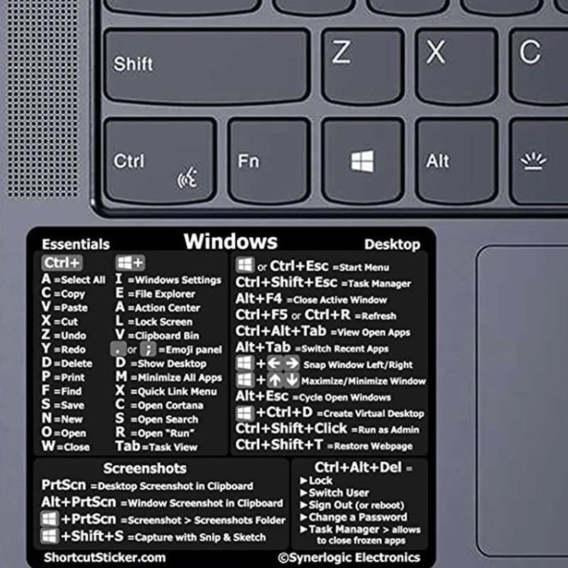 

30Pcs/Set Windows+ Word/Excel (for Windows)/Adobe Photoshop Quick Reference Keyboard Guide Shortcut Sticker Fit For Laptop or PC