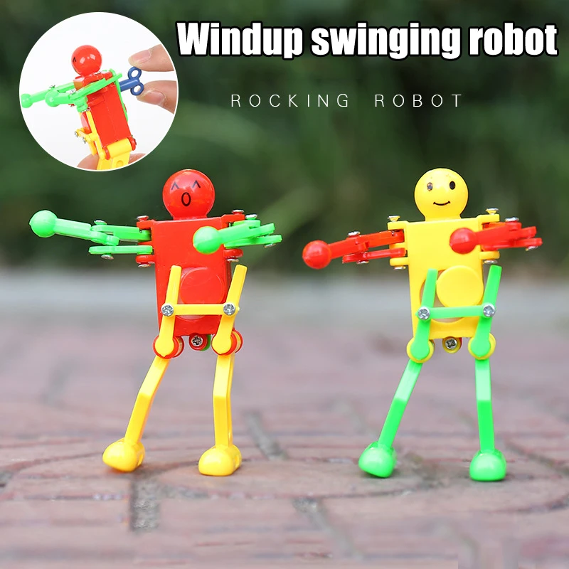 

1Pcs Vintage Clockwork Toy Wind Up Dancing Robot for Baby Kids on The Chain Twisted Ass Dancing Developmental Puzzle Toys Gifts