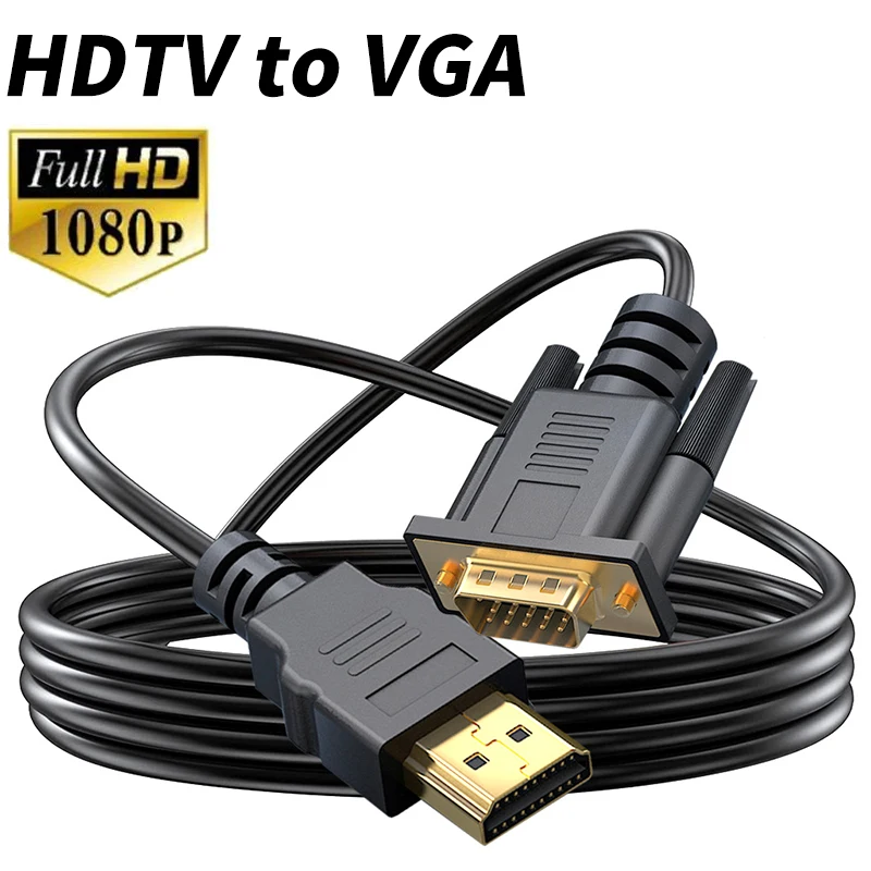 Кабель-преобразователь HD 1080P HDMI-совместимый с VGA адаптер для ...