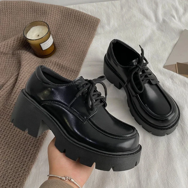 

Japanese School Uniform Jk Student Shoes Girls Women Kawaii Lolita Soft Sister Round Toe Platform low Heel shoes Mary Jane Shoes