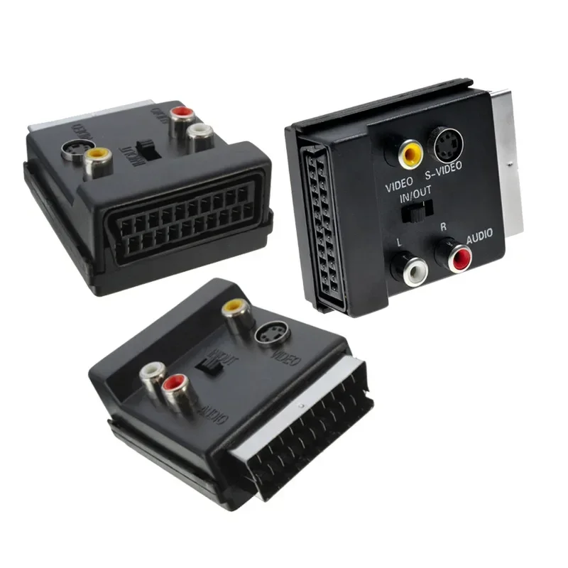 1 шт. 21Pin Scart на 3 RCA S-видео адаптер Композитный SVHS S-Video AV TV для видео DVD-рекордера