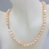 zfsilver 100 925 sterling silver fashion irregular pink natural freshwater pearl necklace elegant diy jewelry women gifts party