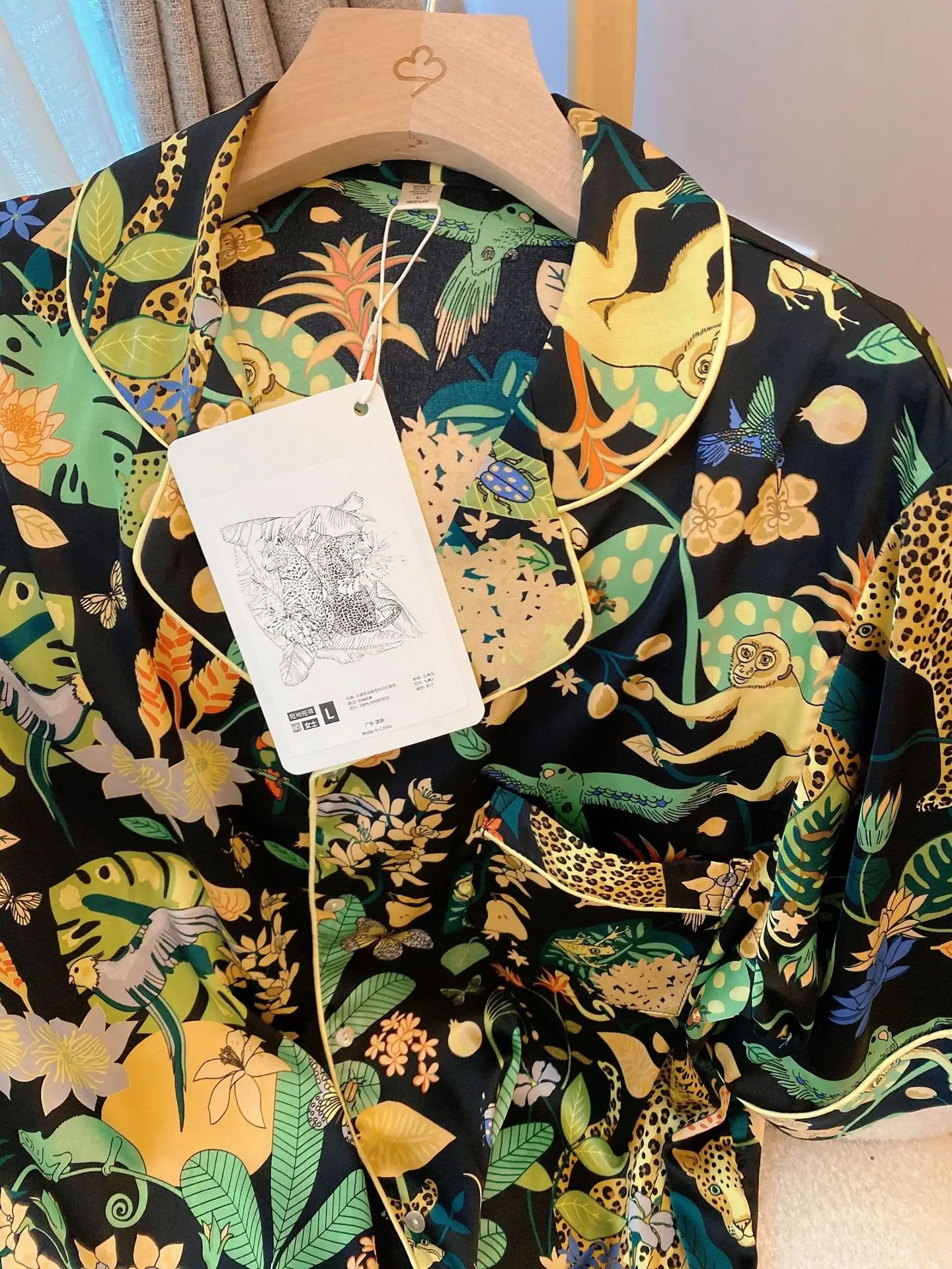 Art Printing Pajamas For Women Silk Leopard Short Sleeve Long Sleeve Pants Temperament Homewear Satin Sleepwear Pijama Suit