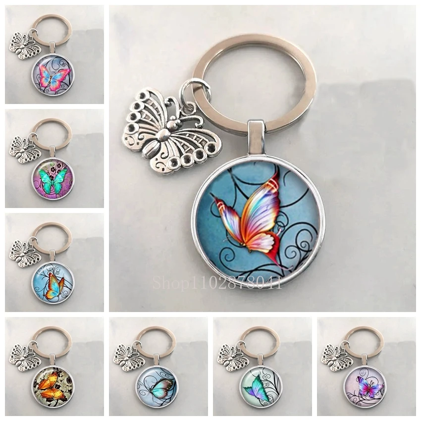 Модные ювелирные изделия стеклянная подвеска брелок из цинкового сплава