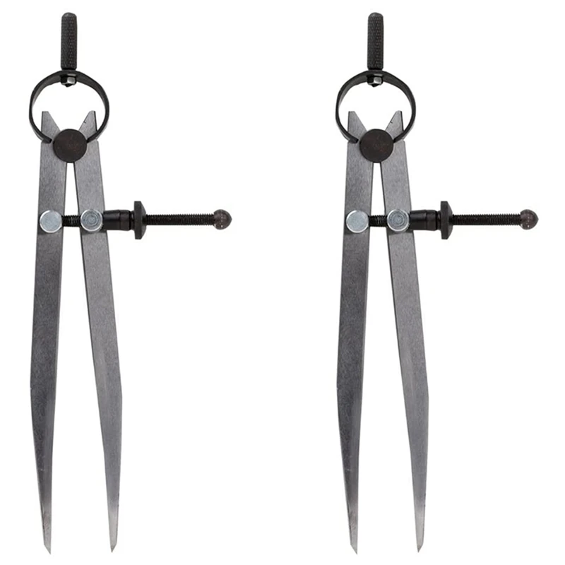 

2Pcs 6 Inch Adjustable Lockable Steel Divider Wing Leather Compass