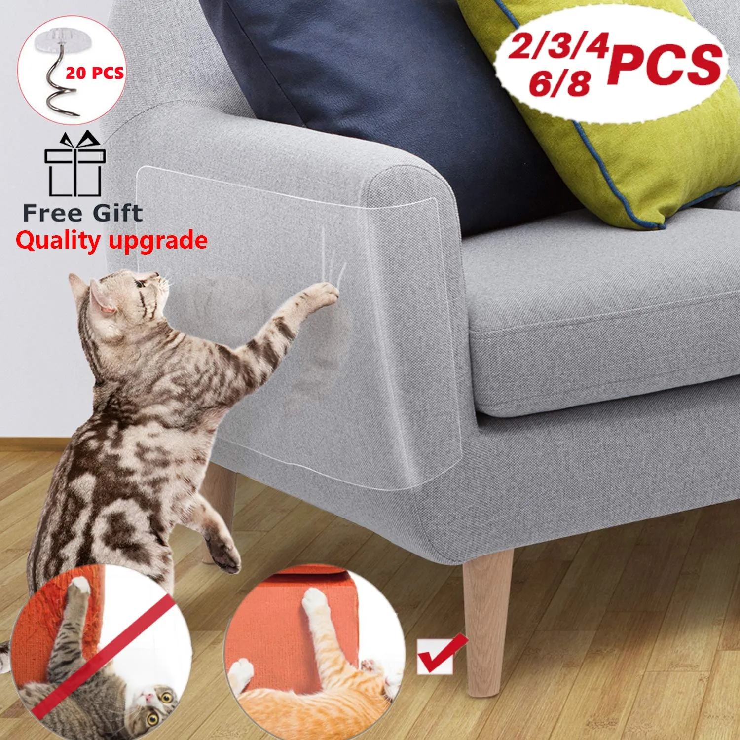 Furniture Scraper Cats Pet Toys for Cats Scratching Post Supplies Goods Scrapers Accessories Anti-scratch Sofa Cat Products Home