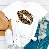 women clothing leopard lip sexy tshirt femme fashion ladies printing short sleeve summer t shirt female tee top graphic t shirt