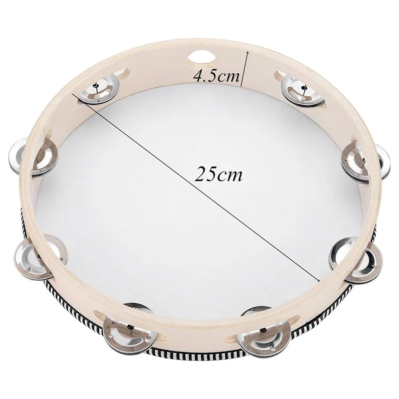 Бубен для взрослых 10-дюймовый ручной барабанный колокольчик металлические