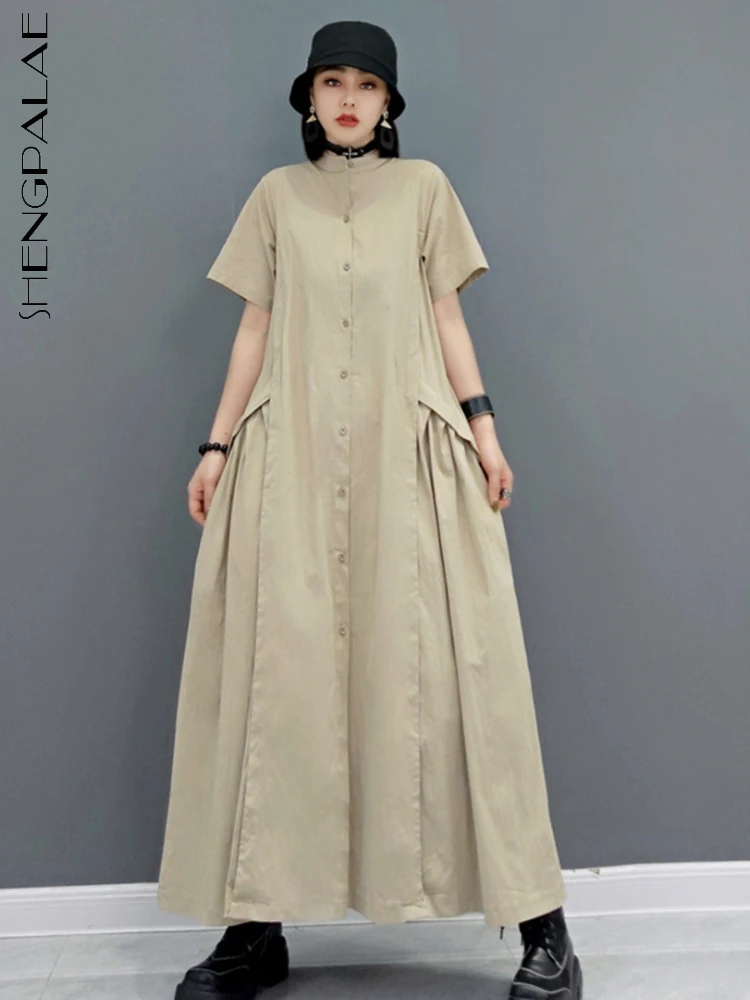 SHENGPALAE минималистичное платье для женщин Лето 2023 новые однобортные платья до