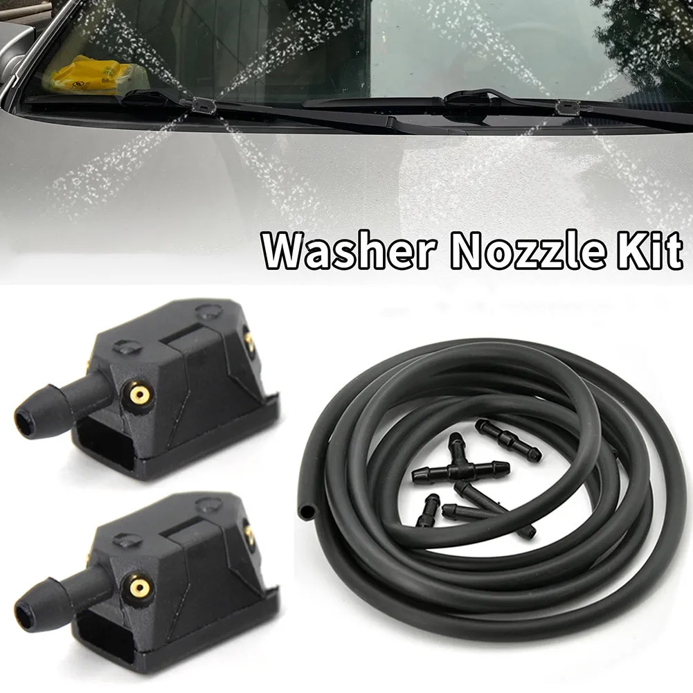 

Windshield Washer Nozzles Kit Universal Windshield Washer Nozzle Hose Tube Pipe W/ Connector For Window Headlight Pump Car Part