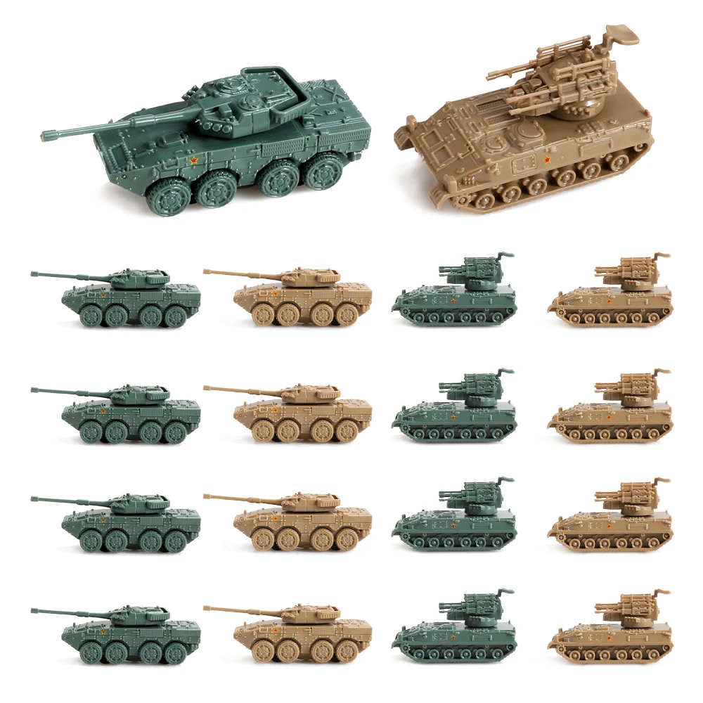 

ViiKONDO 16 Pcs Toy Tank Playset 1/144 Chinese ZTL11 Armored Vehicle VS PGZ95 Self-Propelled Antiaircraft Model Military Gift