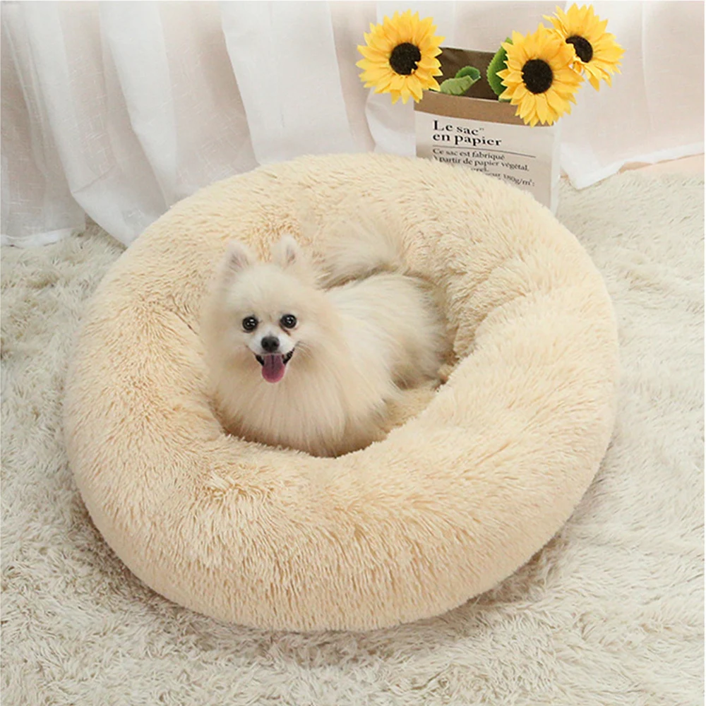 

Pet Dog Bed Comfortable Donut Round Dog Kennel Ultra Soft Washable Dog and Cat Cushion Bed Winter Warm Doghouse Dropshipping
