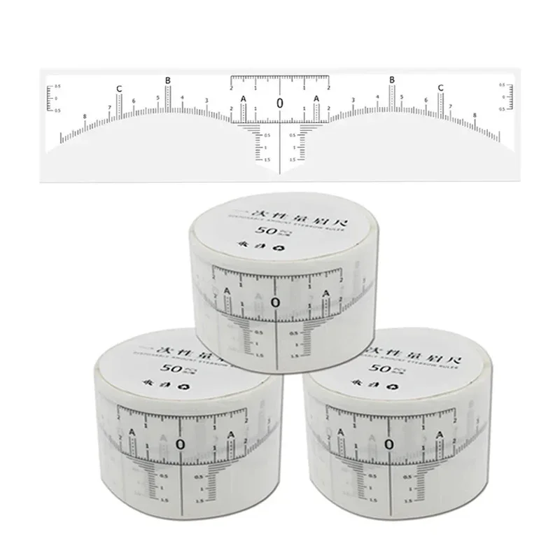 Одноразовые Наклейки-линейки Для Картирования Бровей 50 Шт. Аксессуары