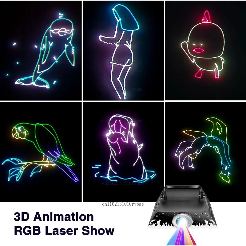 Фото Новый 3D-лазерный проектор с полноцветной анимацией, управляемый через приложение, для сцены, караоке-баров, частных комнат, с проекцией стробоскопических и световых узоров. №4