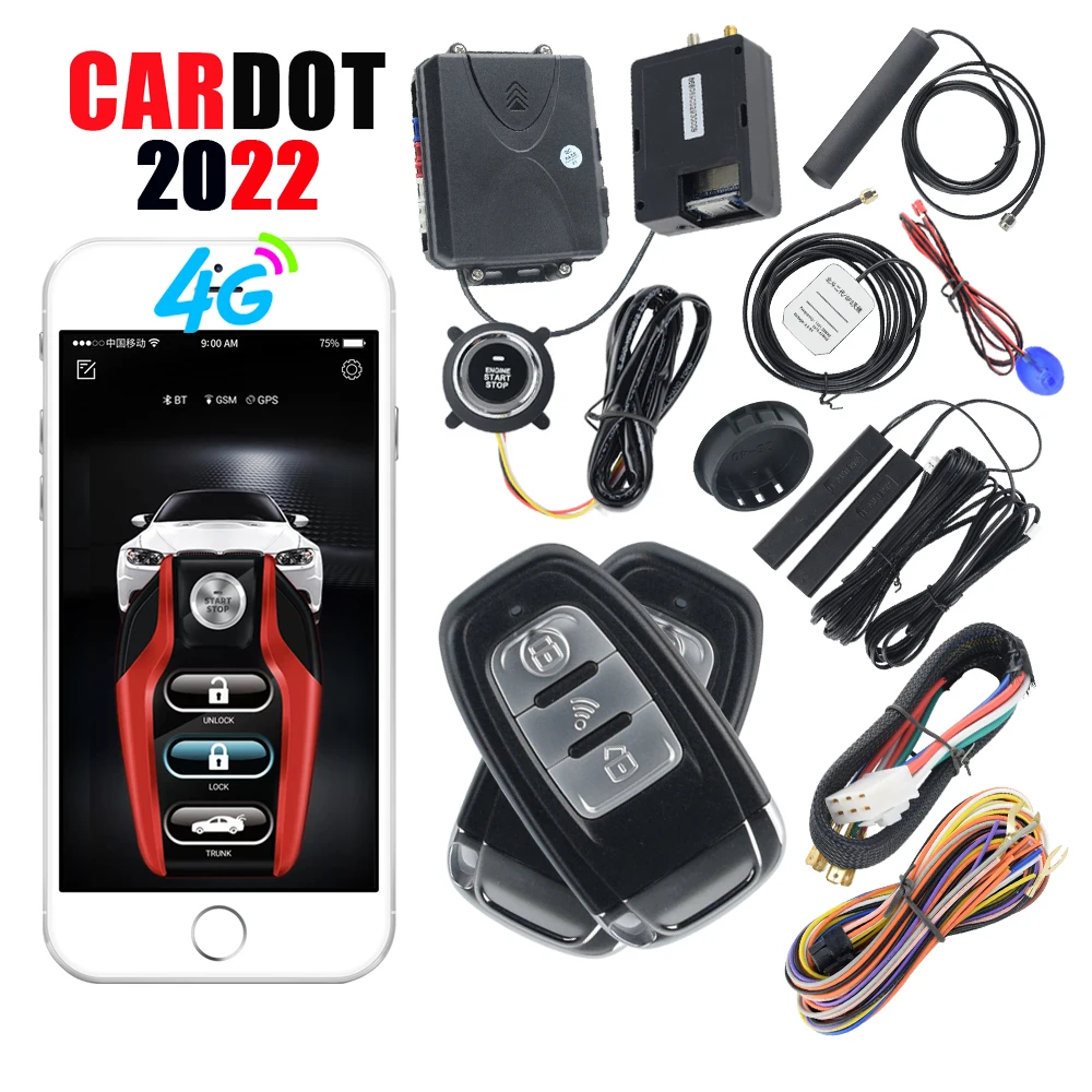 

Пульт дистанционного управления Cardot 4G Gps Gsm, кнопка запуска и остановки двигателя автомобиля, кнопка Зажигания, автоматический запуск, прило...