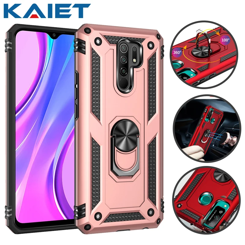 

KAIET Shockproof Phone Case For REDMI Note 7 8 8T 9 9S Pro 9Pro Max Magnetic Ring Stand Armor Cover For REDMI K20 K30 K40 Pro