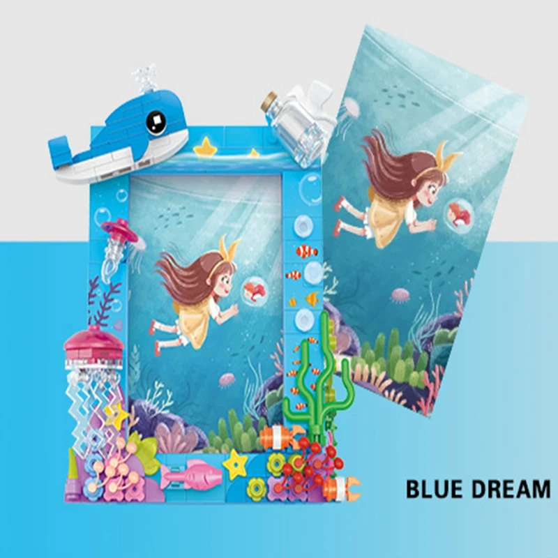 

Креативные строительные блоки Звездная ночь 3D фоторамка океан Собранная Модель Кирпичи Игрушки настольное украшение для детей Рождественский подарок