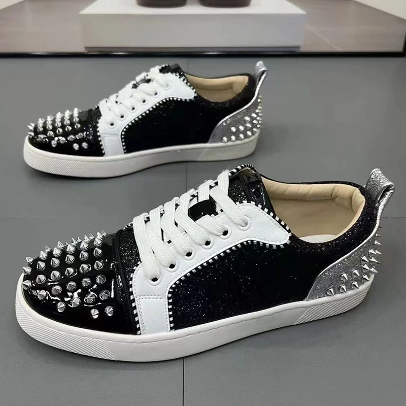 Итальянский бренд дизайнерская обувь с заклепками для мужчин повседневная