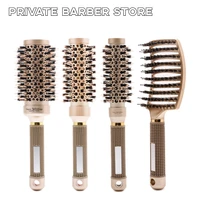 golden haircutting roller comb set professional massage scalp comb nylon bristle hairbrush hairdressing supplies