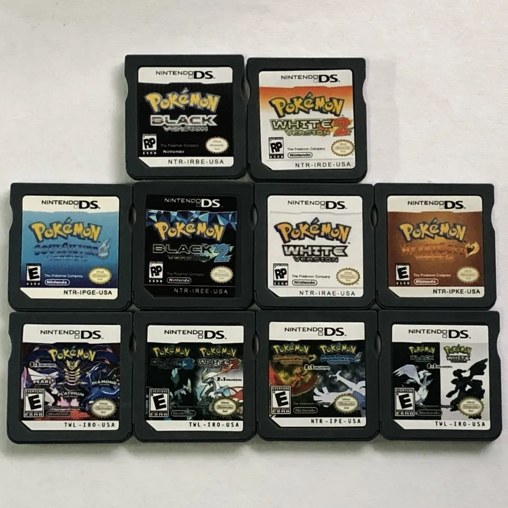 

DS Game Cassette Video Game Console Card for NDS/3DS/2DS Pokemon Series HeartGold Soul Silver White Pearl Diamond