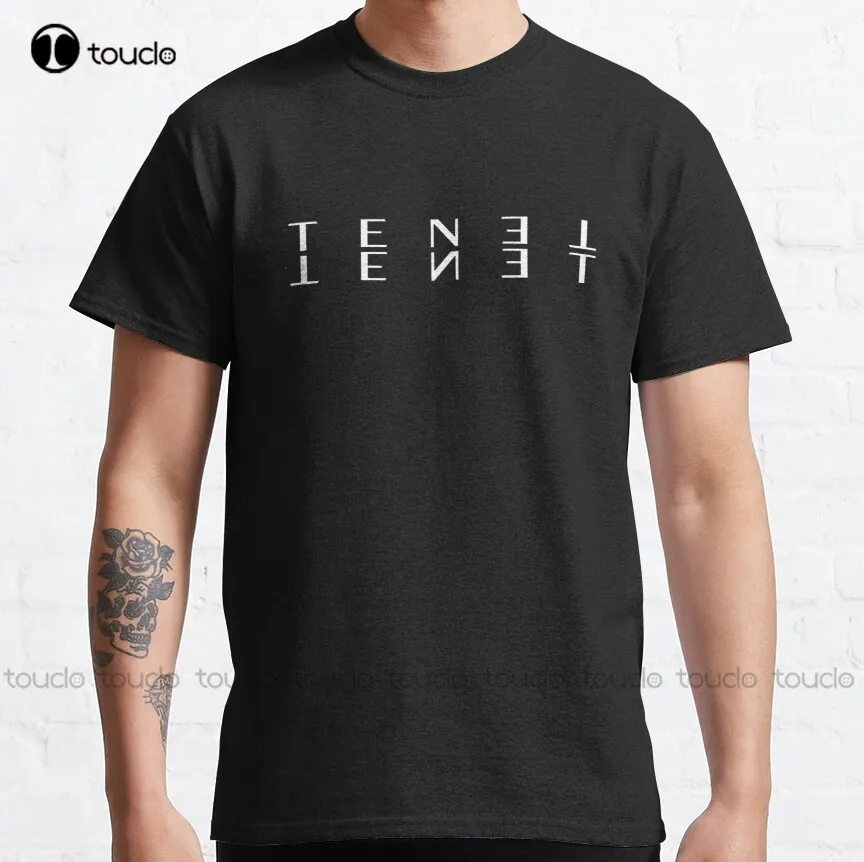 

TENET Logo (White) invert inverted tenet interstellar Classic T-Shirt black tshirt men Custom aldult Teen unisex xs-5xl cotton