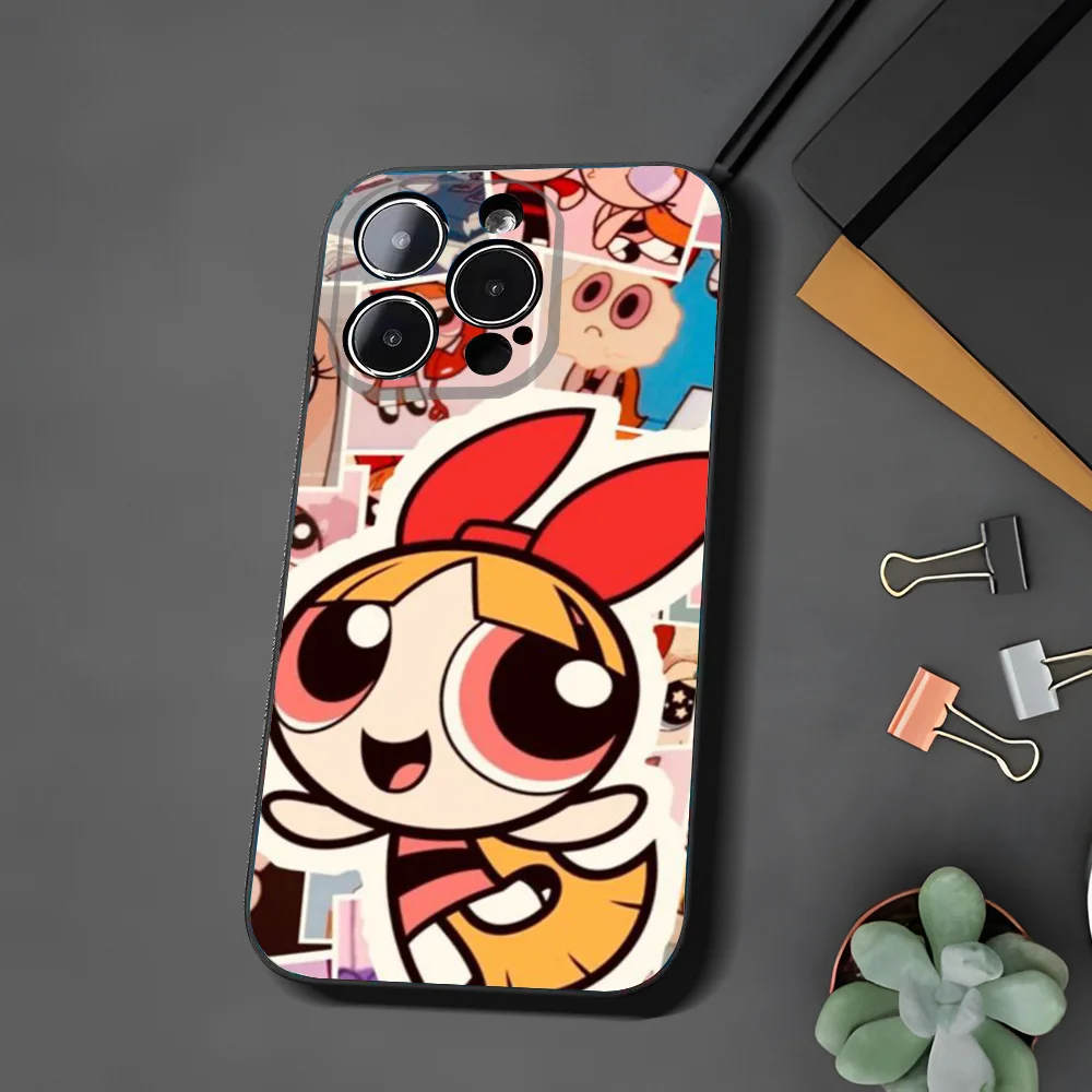 Чехол для телефона P-Powerpuff G-Girls Three Pretty Best Friend Xiaomi 11 Redmi Note 5G 8T 9A 9 10T Note8Pro Note9 12S черный