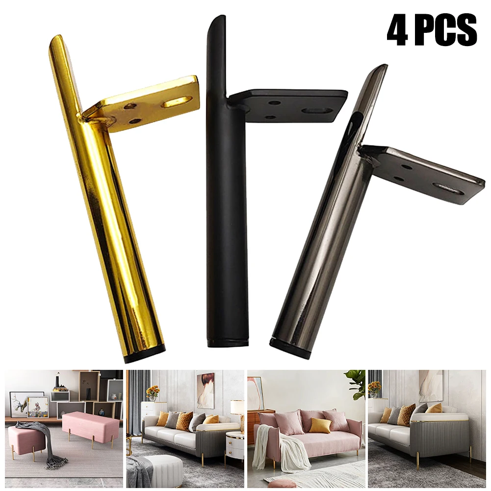 

4Pcs Furniture Legs For Furniture Metal Table Bed Feet Sofa Chair Cabinet TV Bench Replacement Legs 13/15/18CM With Screws