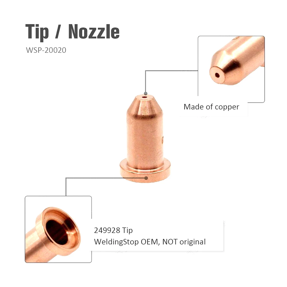 

10 Pcs 249926 249927 Plasma Torch Nozzle Electrodes Set For Miller Spectrum XT30XT40 375/625 Xtreme Welding Cutter Accessories