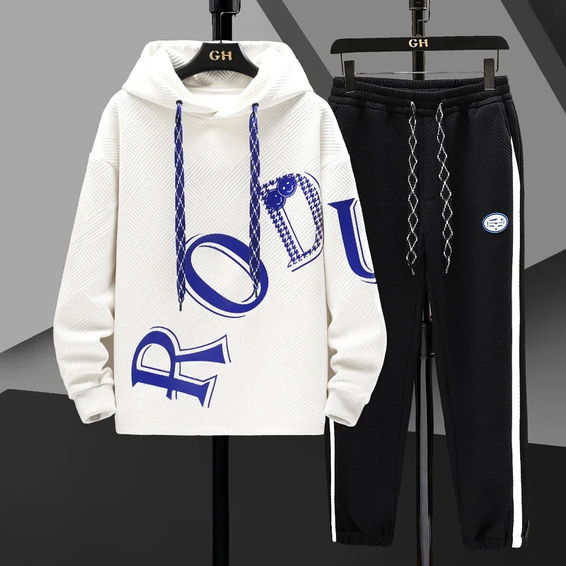 

Spring Autumn New Men's Long Sleeve Hoodies Pants Casual Men Two Piece Set Fashion Streetwear Male Tracksuit