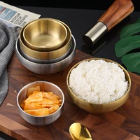stainless steel ramen rice bowl double layer anti scalding sauce soup tureen kitchen tableware child small bowl food container